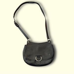 Frye Full Grain Leather Crossbody Bag in Distressed Black Leather Vintage Women